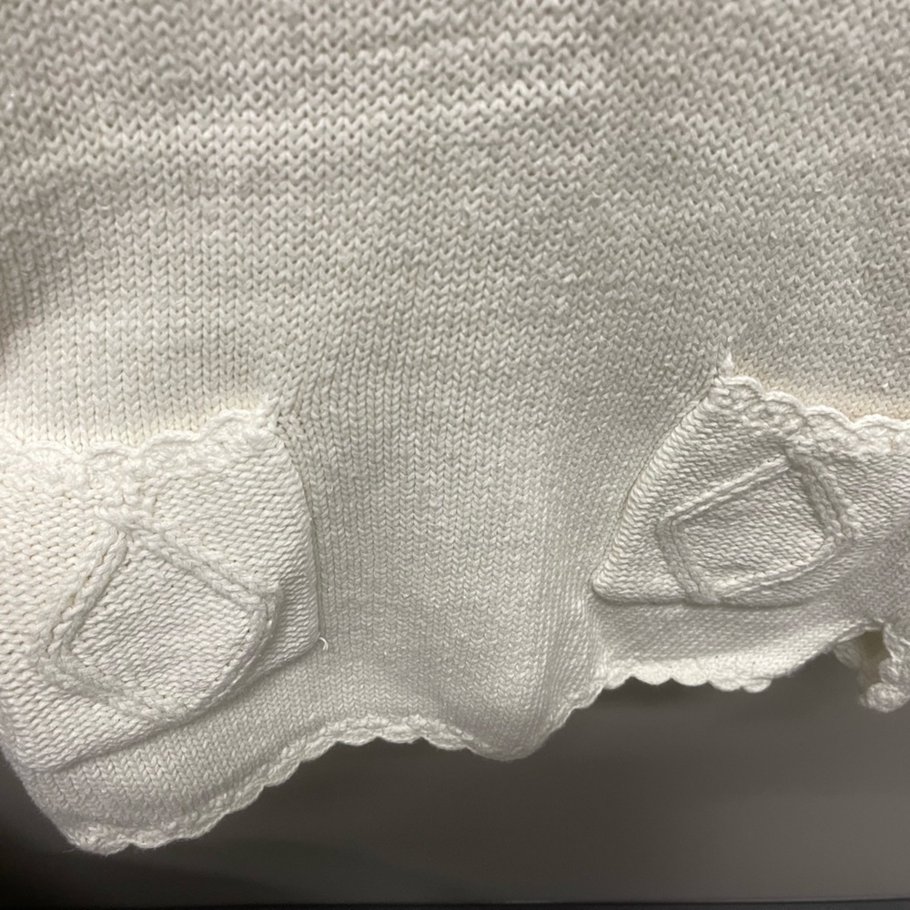 62 East White V-Neck Sweater with Floral Embroidery - Picture 4 of 4